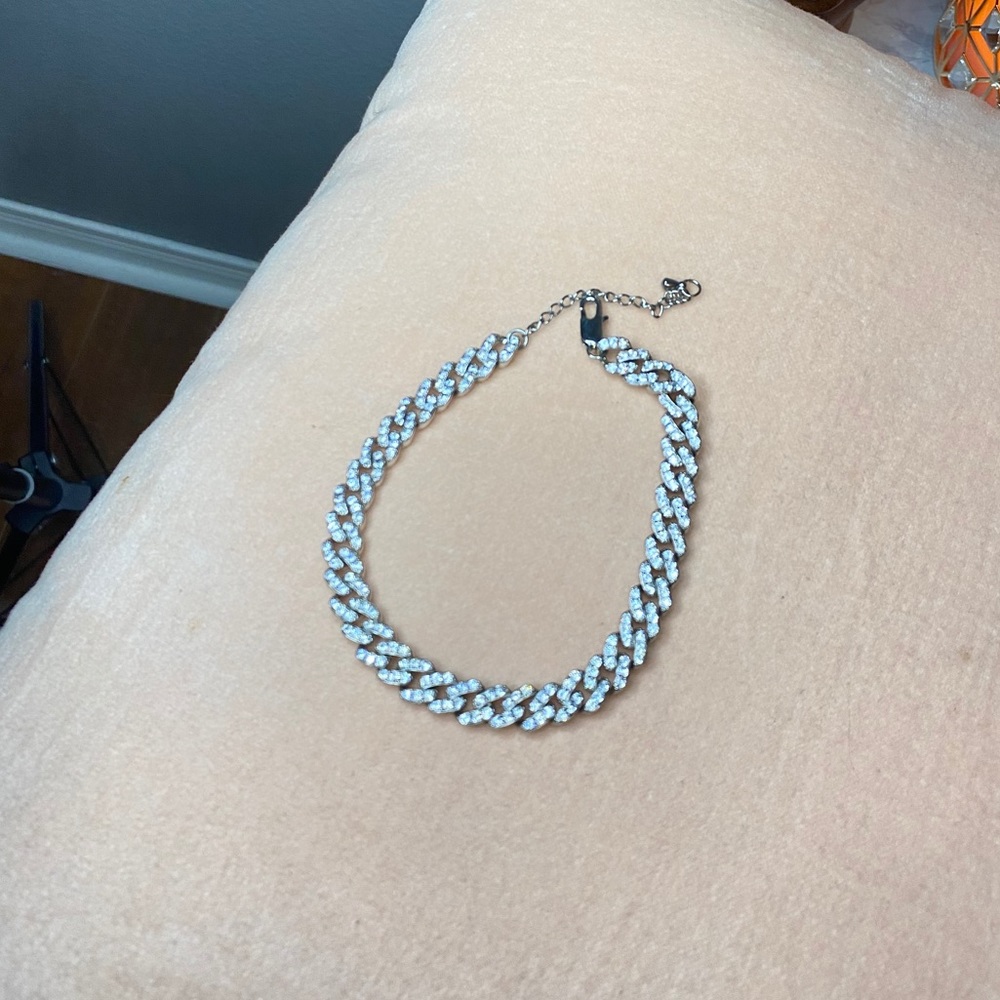 Shiny silver anklet